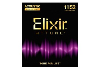 Elixir 21027 ATTUNE Phosphor Bronze Acoustic Guitar Strings Takım Tel - Akustik Gitar Teli 11-52