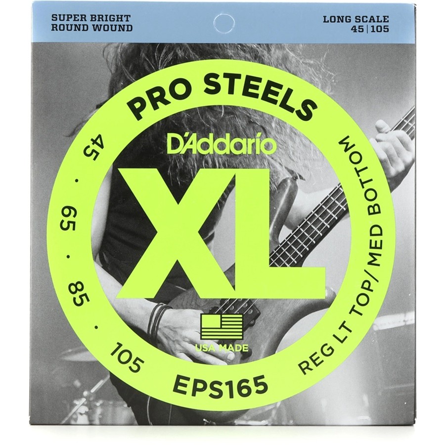 DAddario EPS165 XL Pro Steels Bass Guitar Strings Takım Tel Bas Gitar Teli 45-105