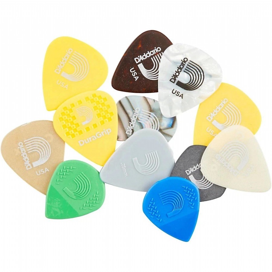 DAddario 1XVP4-12G Assorted Variety Pick 12-Pack Medium Pena Seti