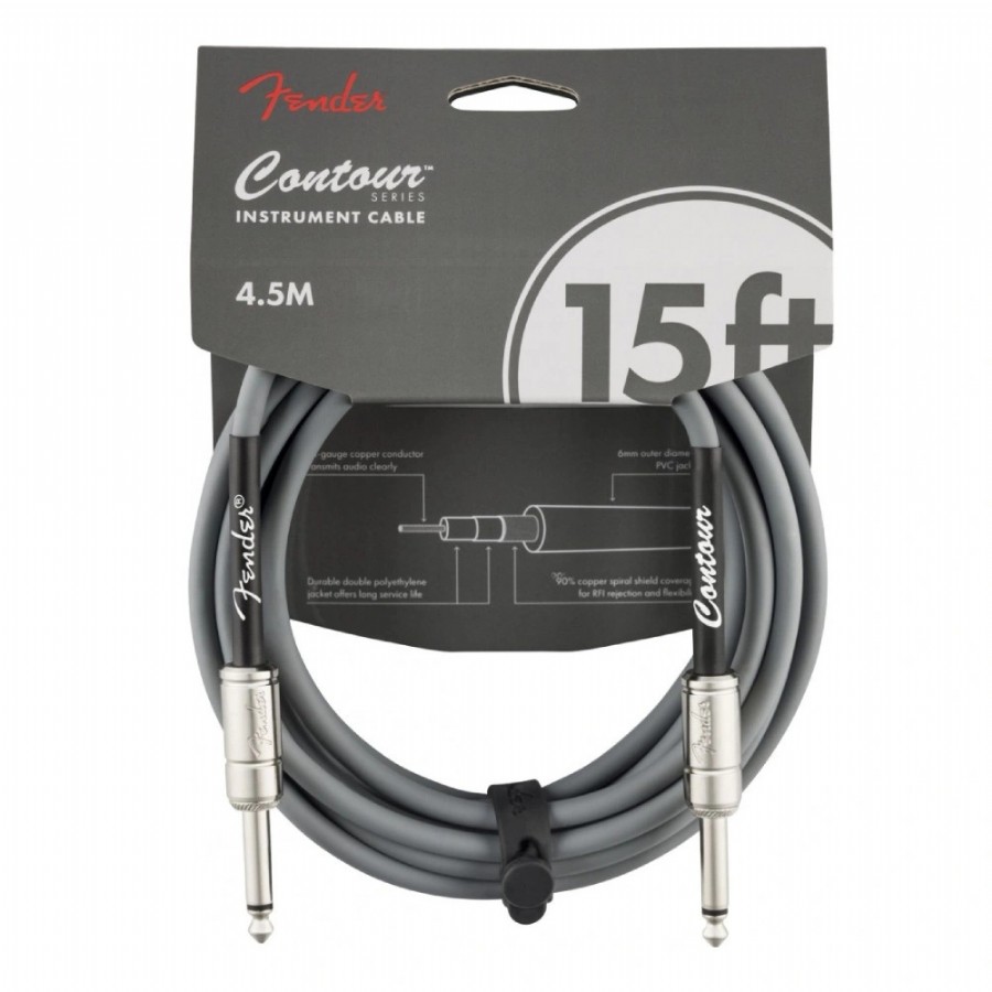 Fender Contour Series Instrument Cables Inca Silver - 4.5 Metre Enstrüman Kablosu