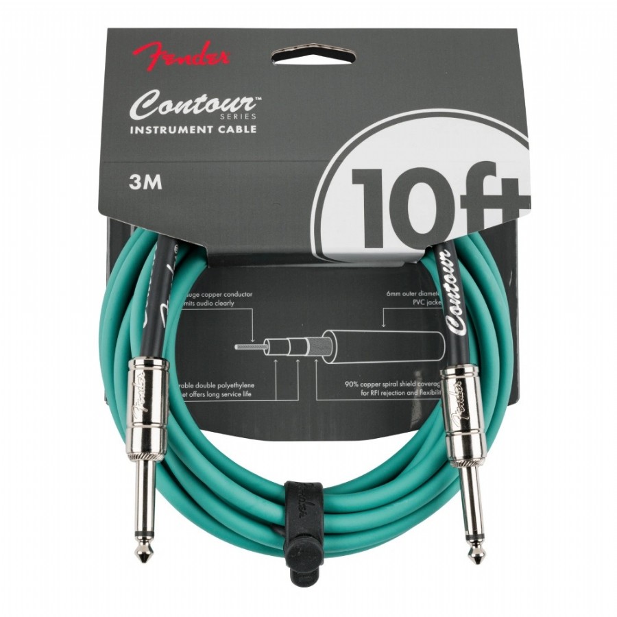 Fender Contour Series Instrument Cables Sherwood Green - 3 Metre Enstrüman Kablosu
