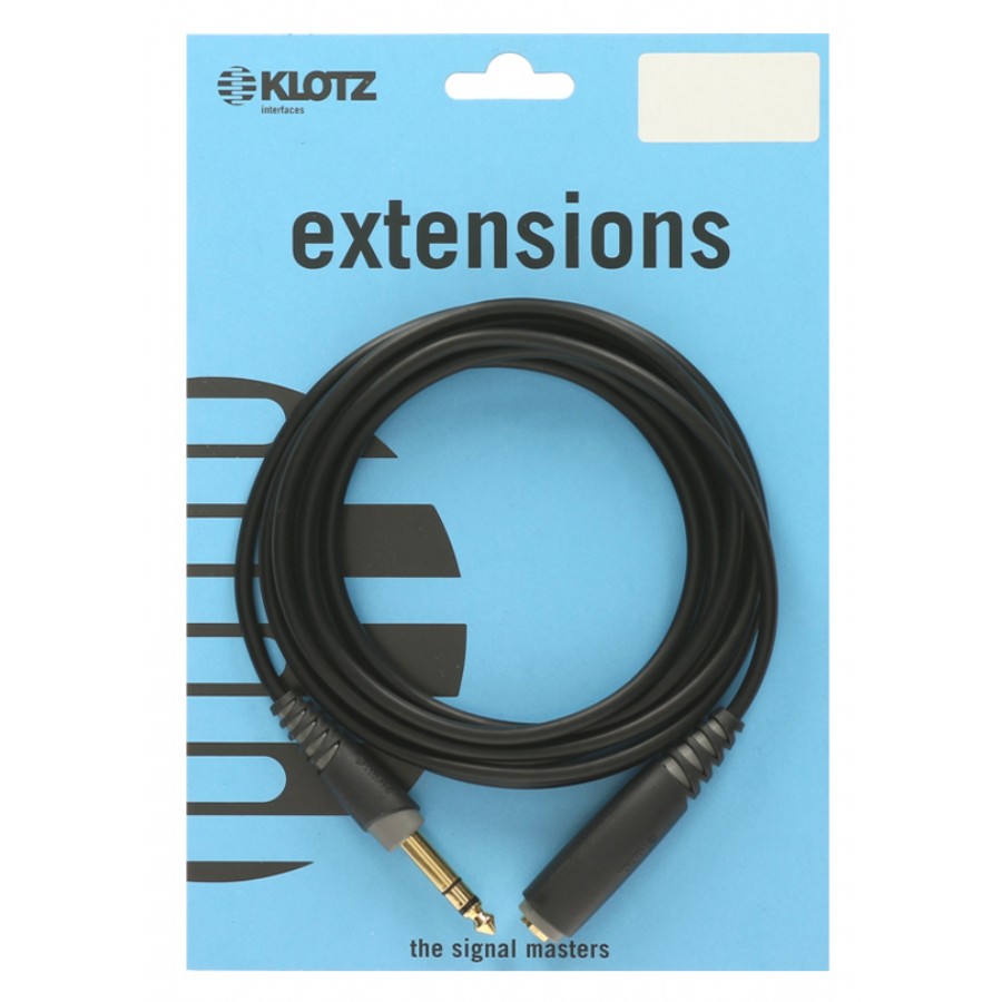 Klotz AS-EX2 AS-EX20300 - 3 metre 6.35mm - 6.35 mm Socket - Stereo Kulaklık Uzatma Kablosu