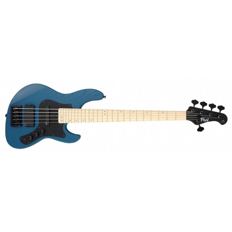 Fujigen Mighty Jazz JMJ53-ASH-DE-M OPBL - Open Pore Blue 5 Telli Bas Gitar