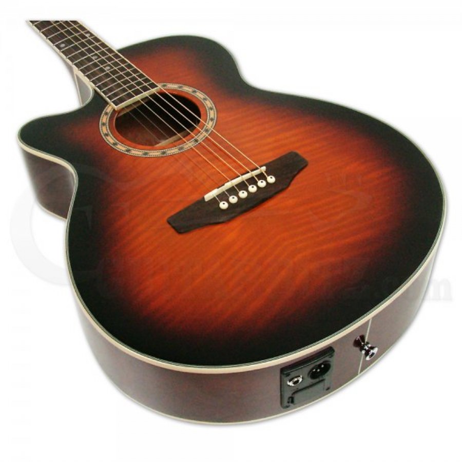 Ashton SL29CEQ TSB- Tobacco Sunburst Elektro Akustik Gitar