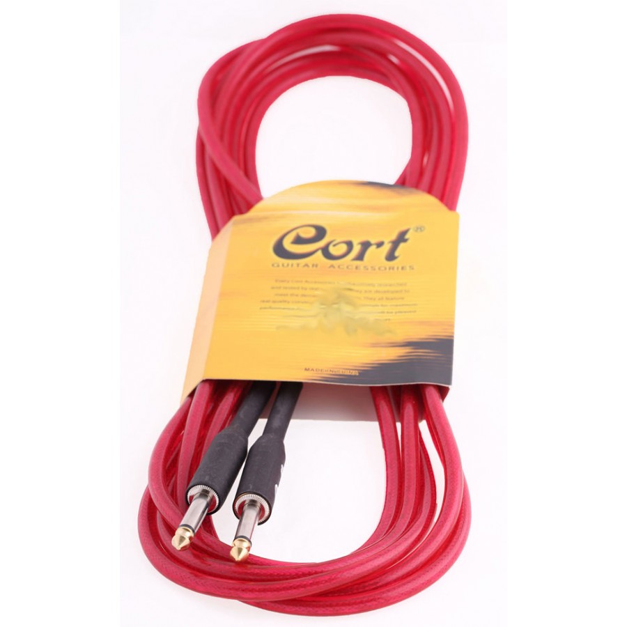 Cort CA525 Transparan Kırmızı Enstrüman Kablosu (4.5 mt)