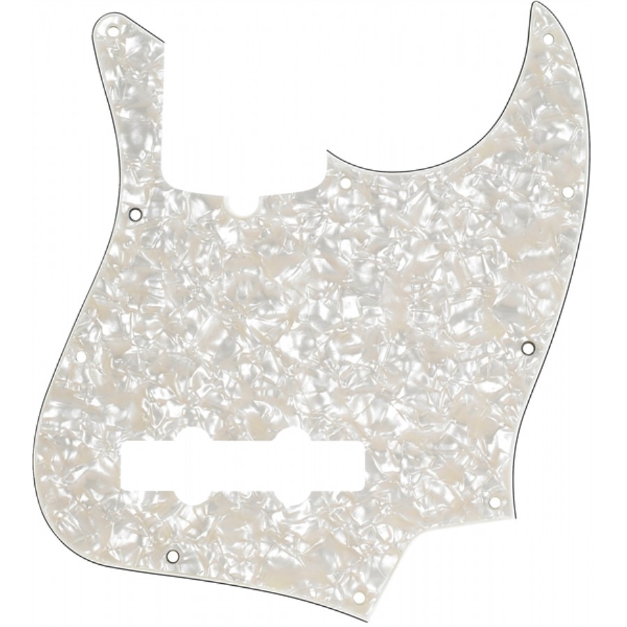 Fender 10-Hole Contemporary Jazz Bass Pickguards Aged White Pearloid Bas Gitar Pickguard