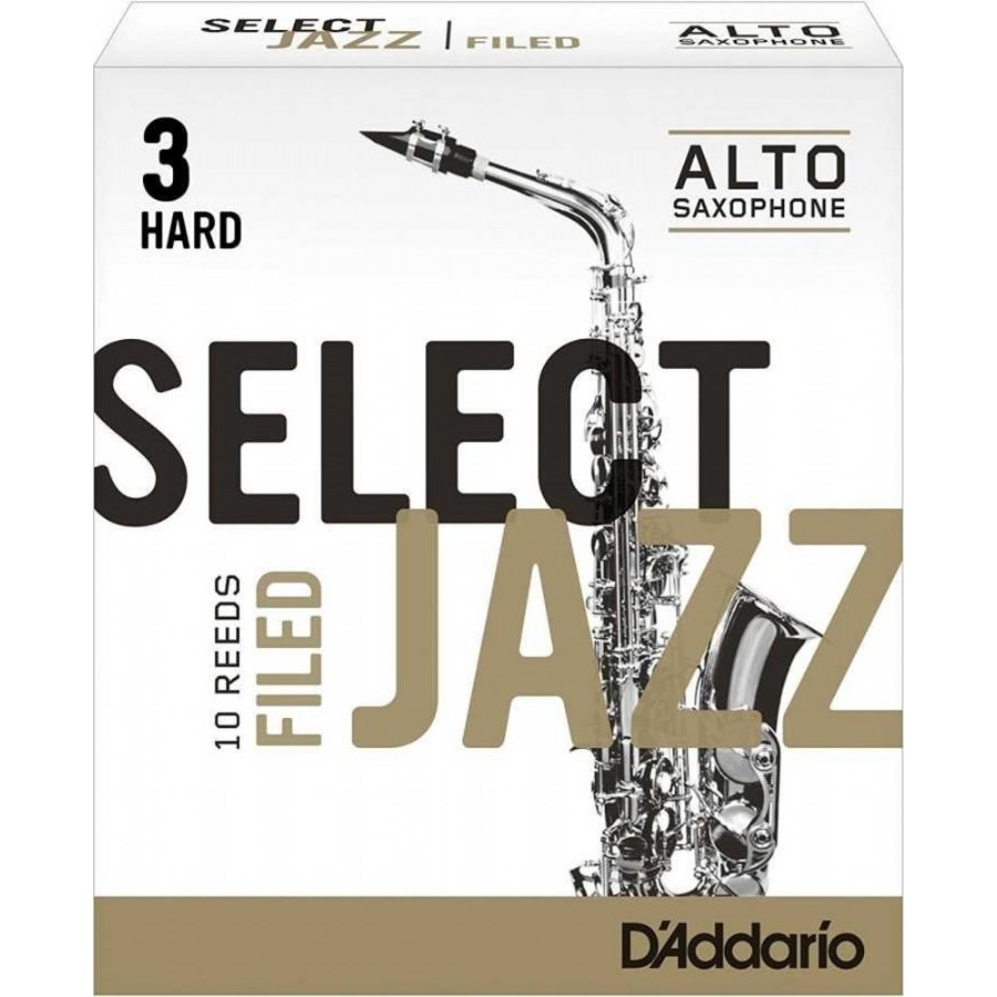 D'addario Select Jazz Alto Saxophone Filed Reeds 3H - Hard - RSF10ASX3H Alto Saksofon Kamışı