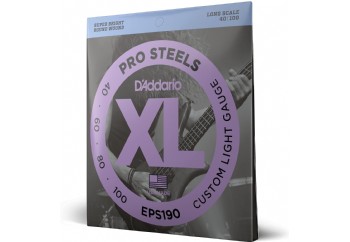D'Addario EPS190 ProSteels Bass, Custom Light, Long Scale Takım Tel - Bas Gitar Teli 040-100