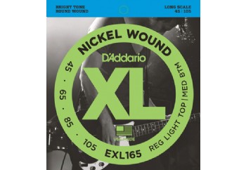 D'Addario EXL165 Nickel Wound Bass, Custom Light, 45-105, Long Scale 045-105 Takım Tel - Bas Gitar Teli