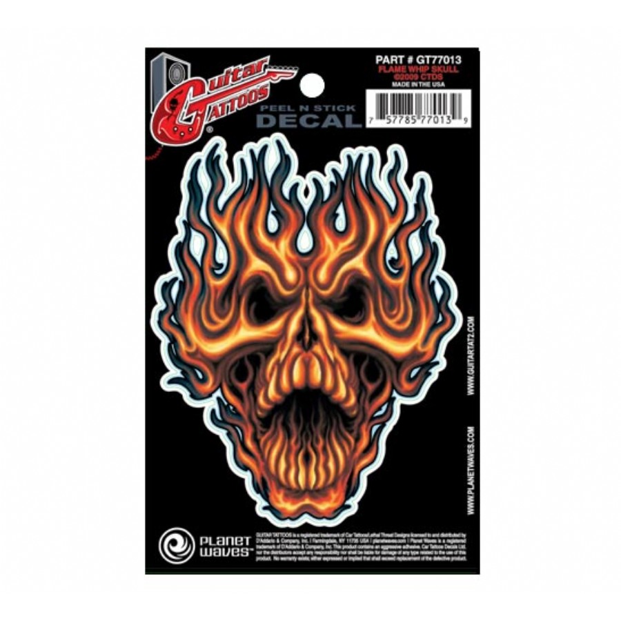 Planet Waves Flame Whip Skull GT77013 Gitar Sticker